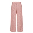thumbnail image 7 of Wutalume Women's Striped Straight Leg Pants - Elastic Waist Loose Fit Cotton Linen Casual Trousers, Comfortable for Daily,Pink XL, 7 of 7
