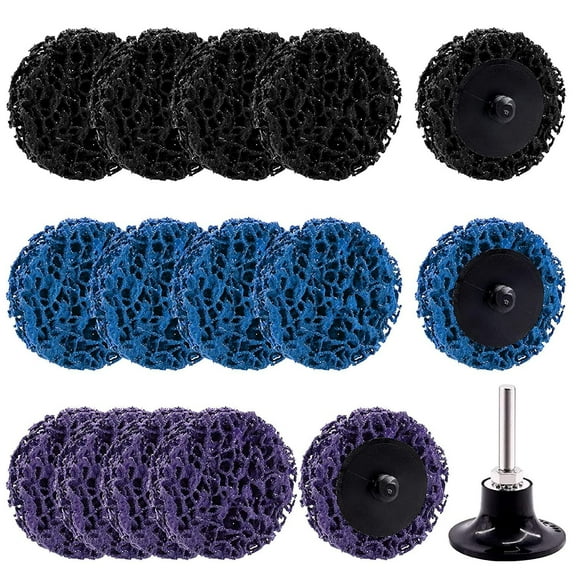15Pcs 2 Inch 3 Colors Quick Change for Roloc Strip Disc Assortment Kit, 2" Quick Change Poly Strip Disc Rust Removal Wheel Rust Paint Remove Clean Angle Grinder Disc Wheel Grinding Wheel