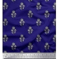 thumbnail image 1 of Soimoi Polyester Crepe Fabric Leaves & Floral Block Decor Fabric Printed Yard 52 Inch Wide, 1 of 3