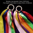 thumbnail image 1 of serony Children Gymnastic Wood Ring Ribbon Professional Reusable Dancing Rope Training Practise Sports Gears Accessories 50cm with 2 Bells, 1 of 5