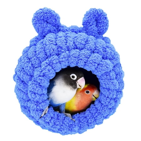 Bird Breeding House Cockatiel Snuggle Hut for Budgie, Parakeet, Cockatiel, Lovebird, Canary, Finch, Hamster, Small Pets(Blue)