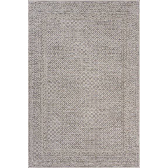 LR Home Reese 5' x 7', Gray Trellis Fade, Stain, and Moisture Resistant Indoor/Outdoor Area Rug