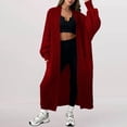thumbnail image 2 of Comdrip Long Cardigans for Women! Long Cardigans for Women Open Front Cable Knit Cardigan Open Front Oversized Draped Sweater Outerwear Fall Cardigans for Women Wine M, 2 of 4