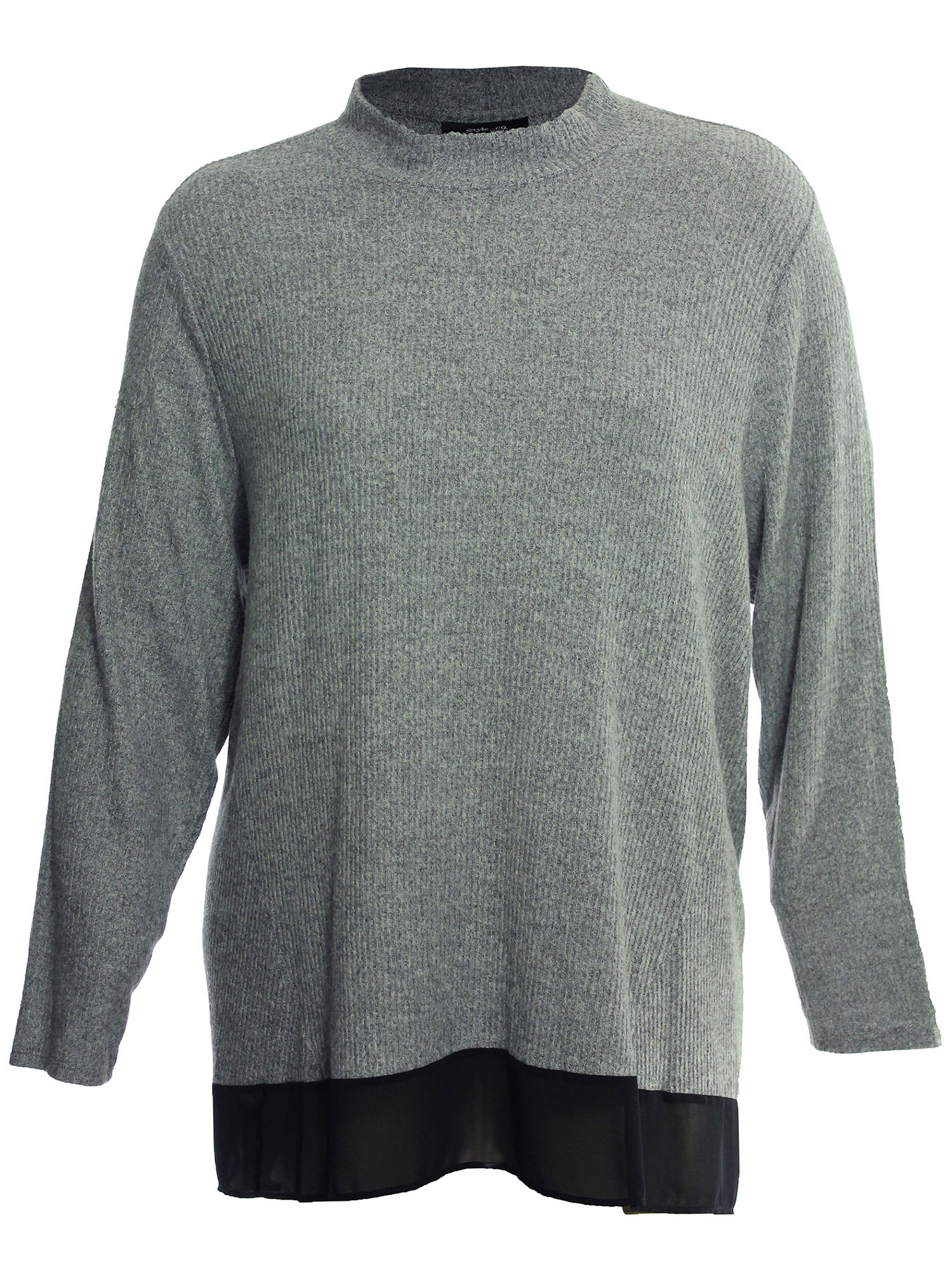 Mock Turtleneck Sweater 3x Gray 