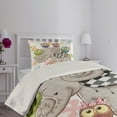 thumbnail image 2 of Ambesonne Colorful Quilted Coverlet 2 Pcs, and Owls Love, Twin Size, Multicolor, 2 of 4