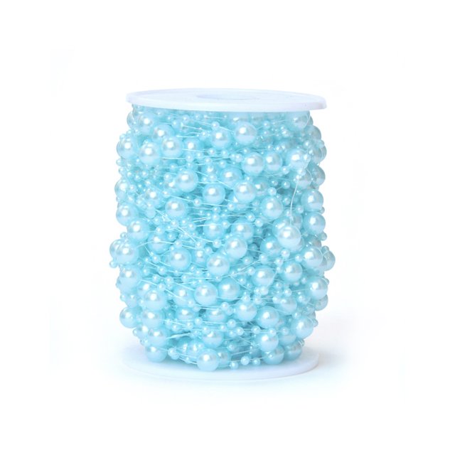Cadena de cuentas de perlas de imitación Bearachild 8 3mm Azul 30m/rollo