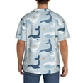 thumbnail image 7 of PAYOHTO Whales Marine Theme Mens Hawaiian Casual Short-sleeved Shirt Tropical Summer Beach Button Down Shirts, 7 of 7