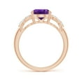 thumbnail image 2 of ANGARA Natural Solitaire 2.28 ct Amethyst Criss Cross Ring with Diamonds in 14K Rose Gold for Women (Size-10x8mm) | February Birthstone, Anniversary, Jewelry Gift for Women | Natural Amethyst Ring, 2 of 9