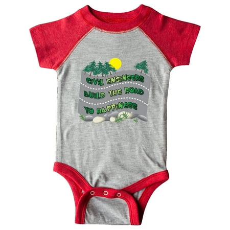 

Inktastic Civil Engineers Road To Happiness Gift Baby Boy or Baby Girl Bodysuit