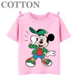 thumbnail image 5 of Bonita camiseta de algodón de verano de Mickey Mouse a la moda para niños y niñas, informal, con dibujos animados, de manga corta, con estampado de Anime Disney para niños, 5 of 5
