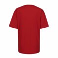 thumbnail image 5 of Pincandy Women's Round Neck Solid Color Short Sleeved Casual Loose Short Sleeved Round Neck Tops/shirt,Red,S, 5 of 5