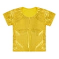 thumbnail image 4 of Toddler Tshirt Toddler Girls Boys Casual Sequin Glitter Party Carnival Gown Short Sleeves Vest Top Comfort Colors Tshirt(Color:Gold,Size:6-7 Years), 4 of 6