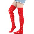 thumbnail image 3 of Yuanlong Womens Stockings Small Heart Pattern Stretch Thigh High Socks Sweet Casual Daily Ladies Comfort Above Knee Socks, 3 of 5