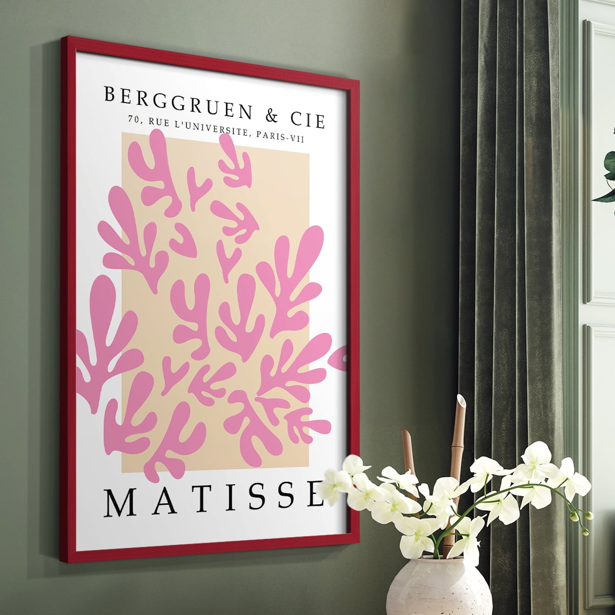 Matisse CCCXXXII in Red Solid Wood 22 x 28 Framed Print