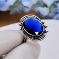 thumbnail image 2 of Blue Sapphire 925 Sterling Silver Ring V5036, Blue Sapphire Ring, Gemstone Ring, Handmade Ring, Blue Ring, Oval Ring, Gift For Her, Wedding Gift, Birt, 2 of 4