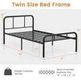 thumbnail image 4 of Giantex Full/Twin Metal Bed Frame, Heavy-Duty Mattress Foundation w/Headboard & Footboard, No Box Spring Needed, Easy Assembly, 4 of 8