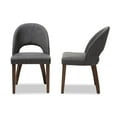 thumbnail image 5 of Baxton Studio Wesley Mid-Century Modern Dark Grey Fabric Upholstered Walnut Finished Wood Dining Chair (Set of 2), 5 of 7
