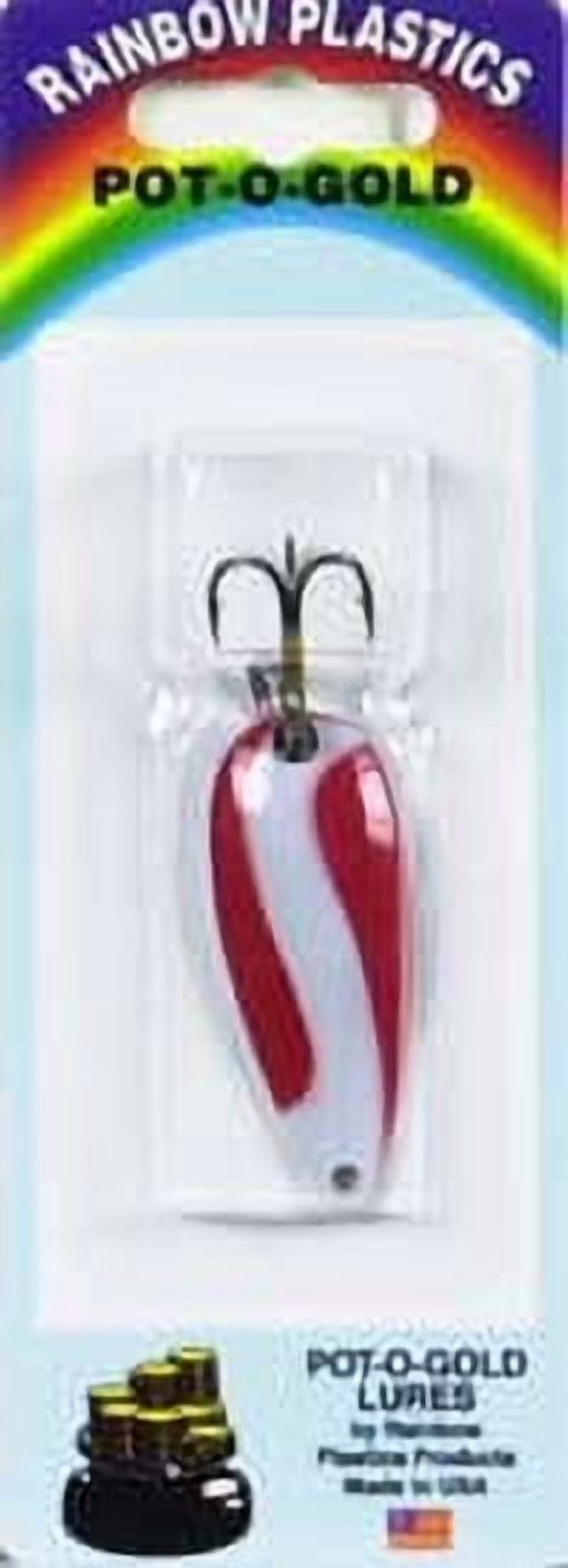 Rainbow Plastics Pot-O-Gold Spoons Red White Stripe1/4oz