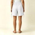 thumbnail image 5 of Sheghy Women's Shorts 100%Cotton Women Solid Elastic Waist Casual Split Hem Shorts White XL, 5 of 6