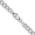 thumbnail image 4 of Auriga 14k White Gold 4.3mm Curb Chain Necklace 24inch for Women, 4 of 6