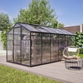 thumbnail image 6 of 6' x 12' Walk-in Polycarbonate Greenhouse – Outdoor Garden Greenhouse Kit with Aluminum Frame, Lockable Door & Adjustable Roof Vents for Backyard, Patio, or Garden, 6 of 8