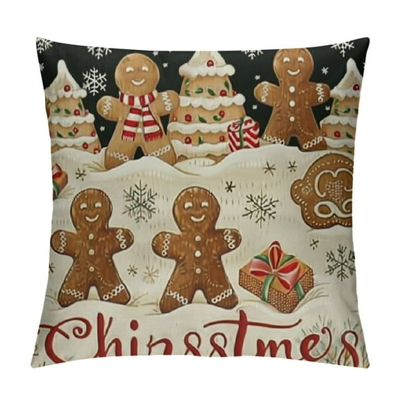 Qinduosi Christmas Throw Pillow Covers Inch Man House Truck Xmas Decorative Pillows for Couch Sofa Home Winter Holiday Decor Set of