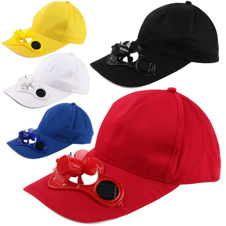 Women/Men Baseball Hat, Solar Powered Fan Sun Protection Cotton