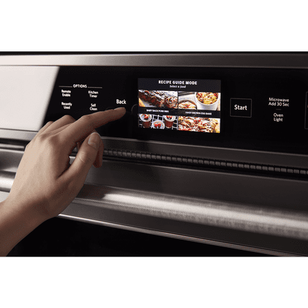 KitchenAid - Smart Oven+ 30" Single Electric Convection Wall Oven with Built-In Microwave - Black Stainless Steel