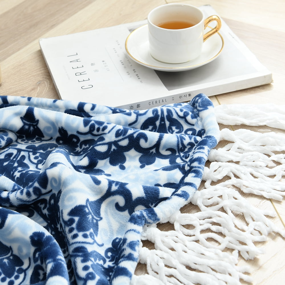 JML Throw Blanket 50"x60" Soft Cozy Flannel Fleece Blankets for Sofa Couch Bed