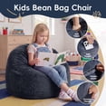 thumbnail image 2 of Fulsmile 2.5Ft Bean Bag Chair for Kids with Memory Foam Filling Kid Beanbag Chair Detachable Soft Cover for Bedroom Living Room, Plush Blue, 2 of 7