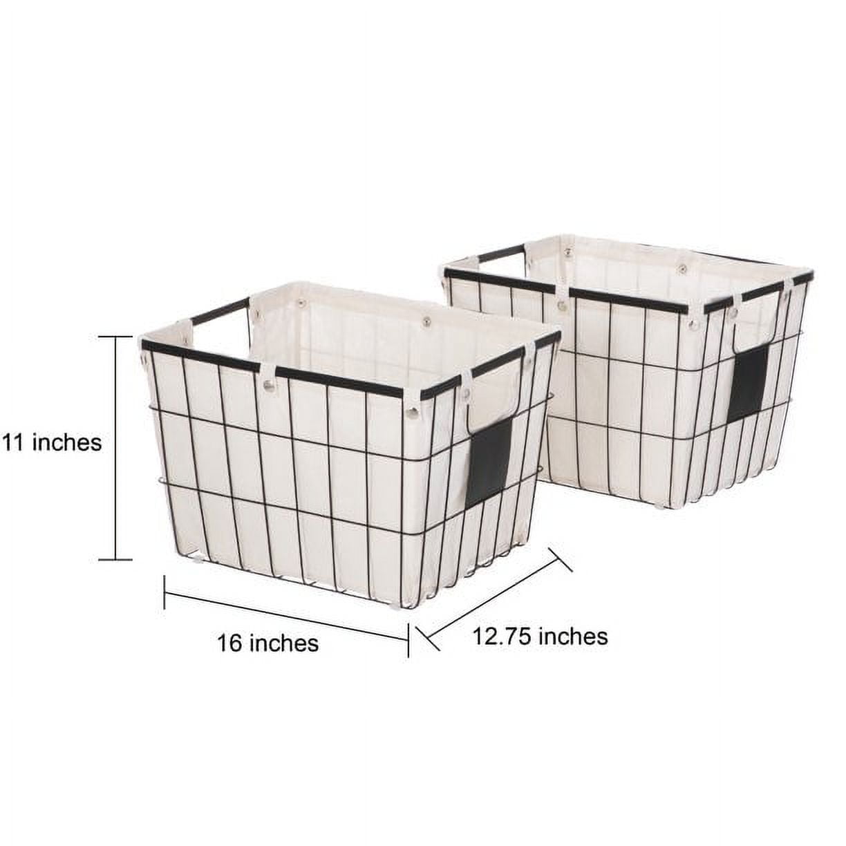 The Better Homes & Gardens Medium Black Wire Basket Set With Chalkboard Labels & Liner