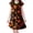 D198 Orange, variant on Likimi Toddler Girls Hallowmas Dress Crew Neck Flutter Sleeve Halloween Pumpkin Print For Party Comfortable Sleep Dresses Size 3-4 Years