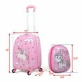 thumbnail image 4 of Kids Cartoon Pattern Luggage Set, 2 Pcs Carry on Suitcase Set for Boys and Girls, Unicorn, 4 of 8