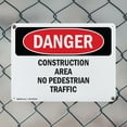 thumbnail image 5 of (2 Pack) Construction Area No Pedestrian Traffic OSHA Danger Sign 24 Inch X 18 Inch Indoor / Outdoor Rust-Free Aluminum Metal Signs for Workplace, Workshop, and Construction Site, Made, 5 of 8