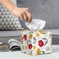 thumbnail image 5 of Goofa Tulips Flowers Tissue Box Cover PVC Leather Tissue Holder Square Facial Tissue Case Facial Paper Organizer Dispenser for Bathroom, Vanity Countertop, 5 of 8