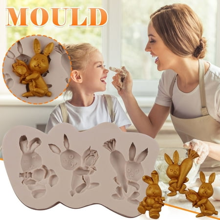 

Tiitstoy 3D Easter Rabbit Bunny Silicone Fondant Mold Chocolate Cake Ice Mould Tray