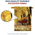 thumbnail image 4 of America Forever Pumpkin Wagon House Flag, 28 x 40 inches Double Sided, Pumpkin Harvest, Fall Leaves, Red Wagon with Pumpkins, Fall Outdoor Seasonal Flags Decorative for Yard, Lawn, House Decor, 4 of 5