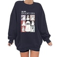 thumbnail image 2 of Tbopshirt Womens Hoodless Sweatshirts Halloween,Sweatshirts for Women Plus Size,Fall Winter Glasses Girl Print Casual Sports Round-Neck Tracksuits Long Sleeve,Hoodies Sweatshirts Pullover, 2 of 5