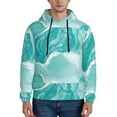 thumbnail image 2 of Zufioo Teal Turquoise 1 Design Fleece Comfortable Hoodie for Mens,Sweatshirt for Men,Pullover Hooded Sweatshirt for Men -3X-Large, 2 of 5