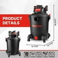 thumbnail image 6 of Shop-Vac 20V Cordless 10 Gallon Wet Dry Vacuum with (2) 2.0Ah Batteries and Charger, 6 of 10