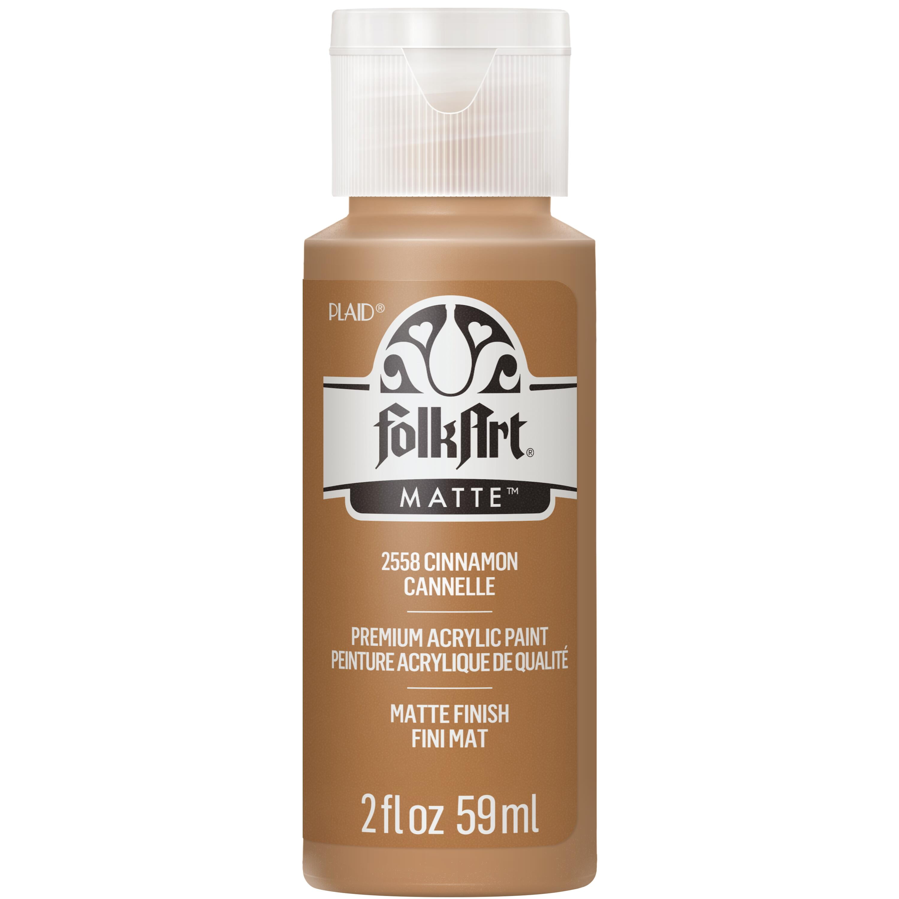 (4 pack) FolkArt Acrylic Craft Paint, Matte Finish, Cinnamon, 2 fl oz