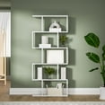 thumbnail image 3 of DIYART White 5-Tier Geometric Bookcase, S-Shaped Modern Bookshelf set of 2, 3 of 6