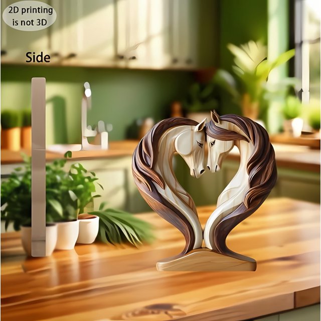 Decoración del hogar, decoración de habitaciones, decoración de paredes, adorno de caballo blanco, adorno de escritorio plano 2D, decoración para el hogar, sala de estar, dormitorio, manualidades, man