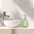 thumbnail image 2 of Unique Bargains 1 Pc Durable Argyle Soap Dispenser 11.84oz Green Silver Tone, 2 of 6