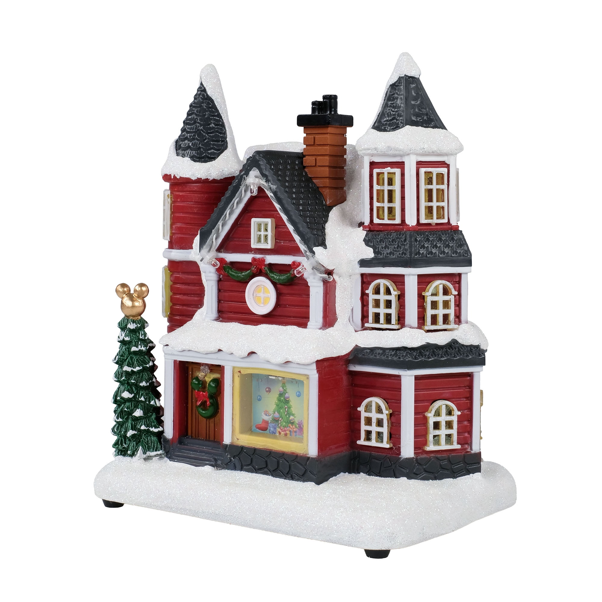 Disney Light‑Up & Sound Victorian Christmas Village House Tabletop Holiday Building