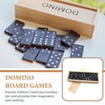 thumbnail image 5 of juego de bloques de dominó de madera negros, juego de bloques de juguete apilables, juegos de mesa de dominó, 5 of 5