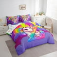 thumbnail image 3 of Manfei Kawaii Unicorn 7-Piece Twin Bedding Sets,Personalized Initial Bedding Comforter Set,Gradient Rainbow Breathable Sheet Sets,Super Cozy Animal Room Decorative,Reversible, 3 of 7