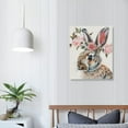 thumbnail image 4 of Nawypu Girls Nursery Wall Art Bunny Rabbit with Pink Flower Crown Canvas Print Wall Decor Woodland Animal Posters Kids Room Set of Bedroom Decoration Bunny Rabbit Pictures Framed Wall Art, 4 of 5