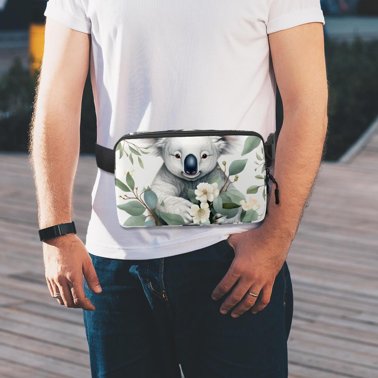 Koala Lightweight Adjustable Fanny Pack with Extension Strap - Unisex Crossbody Bag Money Belt