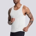 thumbnail image 2 of SSAAVKUY Deals Men's Eyelet Tank Top Quick Dry Summer Workout Muscle Sleeveless Shirts for Swim Beach Bodybuilding Shirts White XL, 2 of 5